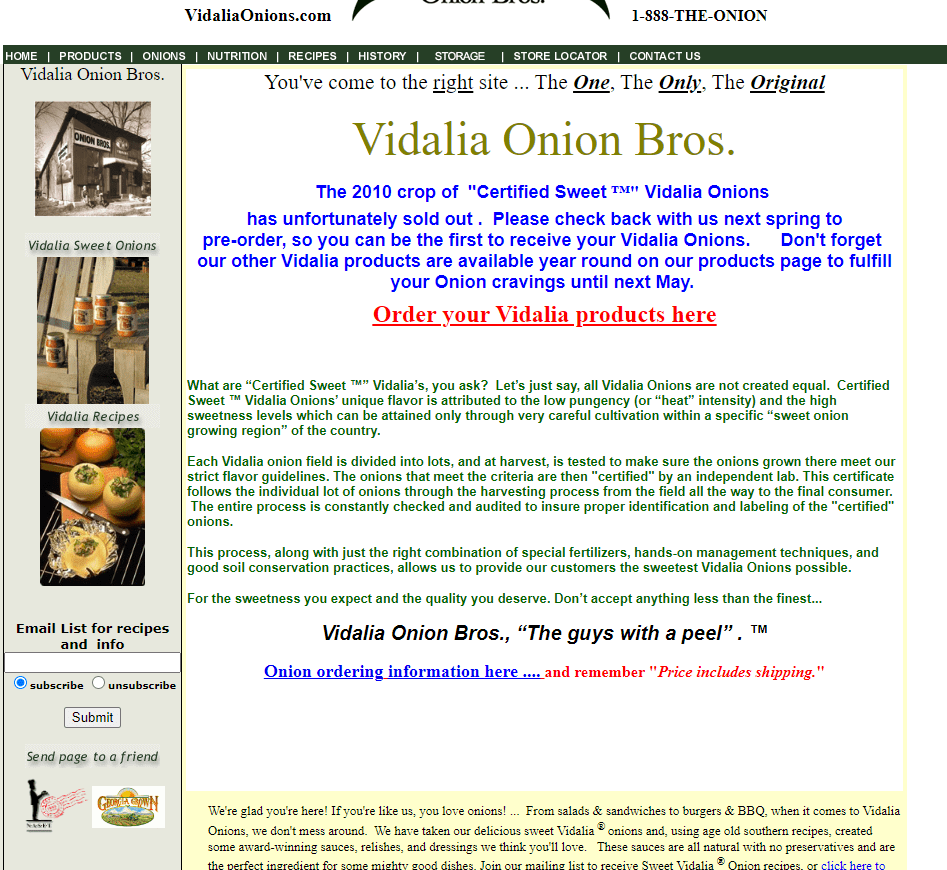 vidalia onions site before purchase