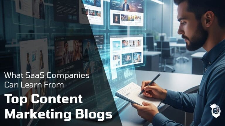 SaaS marketer researching content marketing blogs