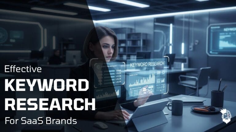 A person performing keyword research for a SaaS brand